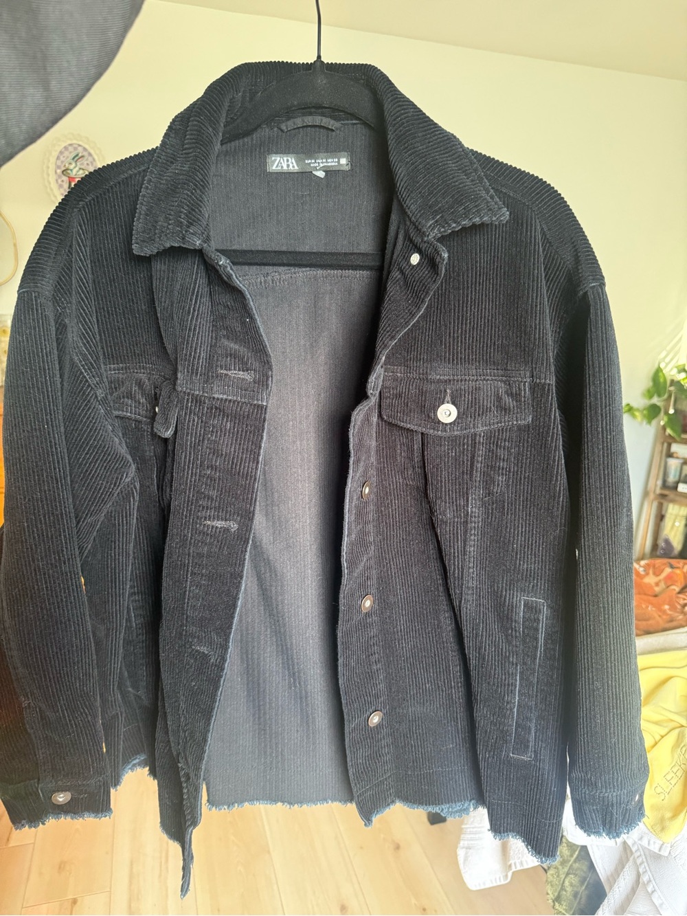 Zara Black Corduroy Shirt Jacket